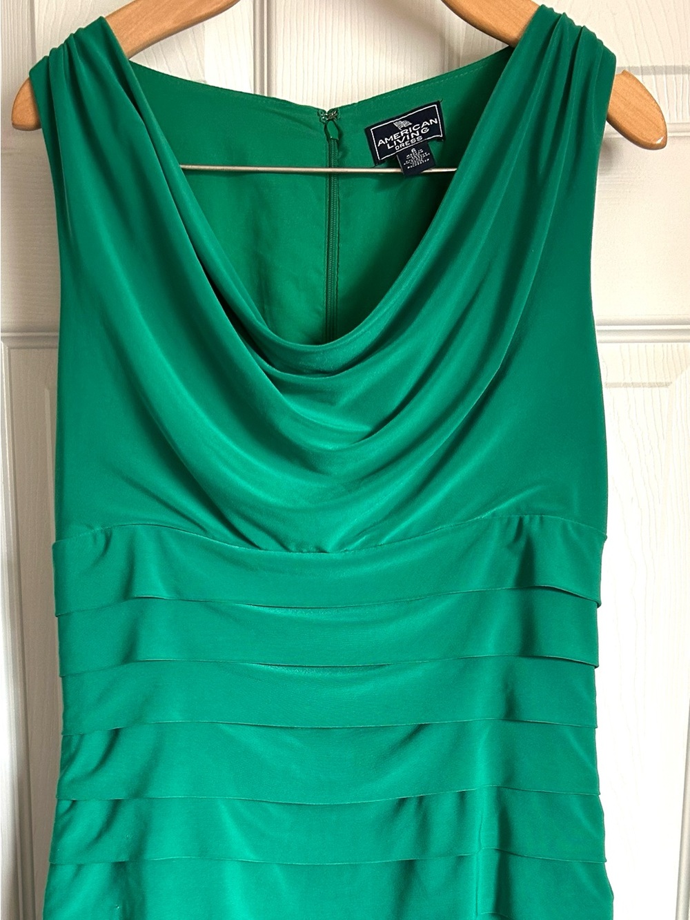 American Living Cowl-Neck Tiered Dress in Bright Green